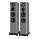 Wharfedale EVO 5.3 Floorstanding Speakers (Pair) – Dual 5″ Kevlar Woofers, Soft Dome Midrange, AMT Tweeter, 3-Way Bass Reflex Tower Design (Lunar Grey)