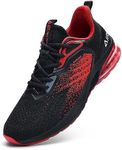 Mens Air Running Shoes Comfortable Walking Tennis Sneakers Lighweight Athletic Shoes for Sport Gym Jogging US 7-12, Blackred4, 10.5