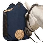 ZELARMAN Horse Hay Bag with Large Capacityï¼Å’Slow Feeder Hay Netsï¼Å’ Leather Trim Feeding Bag for Horses, Sheep