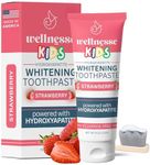 Wellnesse Kids Hydroxyapatite Toothpaste with Xylitol & Fluoride-Free - Natural Ingredients with Strawberry Flavor - Suitable for Toddlers to Baby Kids Toddler - Sensory Friendly, Vegan & Cruelty-Free