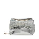 Betsey Johnson Women's Shimmers Bow Bag, Silver, One Size