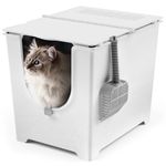 Modkat Flip Litter Box Kit Includes Scoop and Reusable Tarp Liner - White
