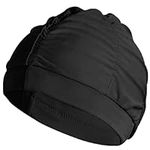 1pcs Black Cloth Swim Caps for Wome