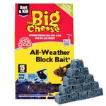 The Big Cheese All-Weather Bait Block - 15 x 10g, Kills Mice and Rats, Pest Control Product - Rat Killer For Mouse Traps, Damp-Proof, Weather-Resistant - Super Strength Rat Poisoning, Pet Safe