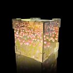 DeryArcle DIY Tulip Mirror Night Light, Magic Cube Mirror Lamp LED Night Light, Flowers DIY Simulation Night Lights, Handmade Table Lamp Decoration Romantic Gift for Women (Pink)