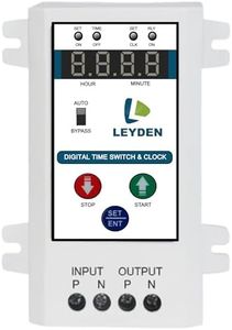 LEYDEN® TM-CLK 30A, 230VAC, 24 Hour Digital Clock Timer Switch 50 ON/Off Programs Per Day & Cyclic Function Up to 9999 Seconds for Fogger, Hydroponics, Light, Water Pump, Bell, Etc (White)