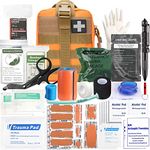 Ifak Trauma Kit, 74 Piece Tactical Medical First Aid Supplies, Molle Ifak Pouch Rip Away Refill Supplies for Survival Camping Hiking Travel