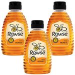 3 x 340g Runny Clear Honey Sqeezy Bottle Breakfast Pancake Porridge