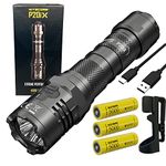 Nitecore Value Bundle P20iX USB-C Type-C USB LED Flashlight - 4000 Lumen - w/Premium Accessories- 2X Extra NL2150HPi and Eco-Sensa Belt Holster