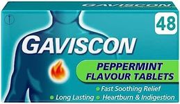 Gaviscon Heartburn and Indigestion Relief Peppermint Flavour Tablets, Pack Of 48