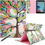 iPad Mini Case, iPad Mini 2/3 Case, Newshine [Coloured Paintings Design] Cute Synthetic Leather [Stand Feature] Flip Wallet Case Cover for 7.9'' Apple iPad Mini 3 2 1 (Beautiful Tree)