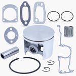 Haishine 50mm Piston Ring Needle Bearing & Complete Engine Gasket Set for Husqvarna 266 268 Chainsaw Parts 501 65 94 03/501 52 26-04