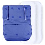 Bumberry Reusable Cloth Diaper For Adults "XL" (Waist Size 36-42 inch) Senior Washable for Older Men & Women with 2 Wet Free Four Layer Inserts for Day & Night Incontinence & Bedwetting, (Deep Blue)