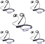 SYNCO Xtalk S5 Wireless Intercom Headset System 820ft 250m 2.4G AI Noise Cancellation,Full-Duplex 10 Hours 88g Duel-Mode for Work and Life Neckband Design for Wedding Gym Outdoor Sports (S5/5-Person)