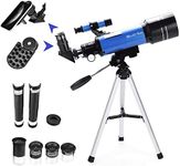 70mm Refractor Telescope with Tripod & Finder Scope Portable Telescope for Kids & Astronomy Beginners Travel Scope with 3 Magnification eyepieces & Moon mirror