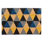 Nicola Spring Coir Door Mat - 60 x 40cm - Geometric - Pack of 1 - Decorative Indoor Front Door Floor Mat Entry Dirt Trapper Rug Outdoor Boot Scraper Non Slip Backing Doormat