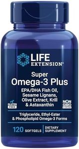 Life Extension Super Omega-3 Plus EPA/DHA With Sesame Lignans, Olive Extract, Krill and Astaxanthin, 120 Count