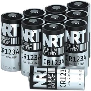 NRT CR123A 3V Safe Lithium Batteries CR17345CR17335/CR123/123A/2/3A 1500mAh, Non-Rechargeable (CR123A-10 Counts)