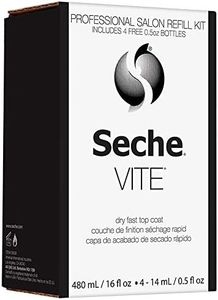 Seche Vite Dry Fast Top Coat 16oz Refill Kit, 16 oz Refill & 4 x 0.50 oz