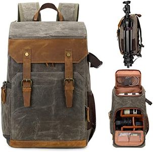 BAICLES Mochilas para Equipo Fotográfico, Vintage Mochila para Cámara, Mochila para Fotografia Reflex Impermeable, Paquete de Computadora Portátil, Soporte de Trípode y Paquete de Cámara SLR