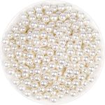 Dreamlover 500pcs Ivory Pearl Beads Sets Round Shape 10mm Pearl Bead for Jewellery Making Craft Bangles Necklace Moti for Crafting Bracelet Earring Loose Pearls with Holes Sewing Crafts Fake Pearl