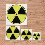 Nuclear Radiation Radioactive Warning Round Vinyl Decal Sticker - 4 Pack Reflective, 2 Inches, 3 Inches, 4 Inches, 6 Inches