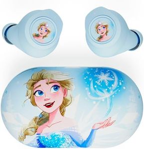 Disney Frozen Elsa and Anna Wireless Earbuds w/Charging Case - Adult Bluetooth Headphones w/Built-in Mic Up to 30 Hrs Playtime- Gifts for Her, Woman, Fans of Disney Frozen Stuff