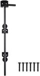 SANKINS 18" Cane Bolt Drop Rod Heavy Duty Gate Hardware Black Solid Steel Gate Ground Latch for Wood PVC Vinyl Metal Gates Fences Doors, Holding Gate to The Ground