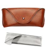 LogHog Portable PU Leather Soft Sunglasses Case Eyeglass Case Eye Glasses Pouch Carry Case for Women Men (Brown)