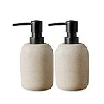 2pcs/Set Beige Soap Dispenser Set,Hand Soap Lotion Dispenser for Bathroom, for Elegant Bathroom Décor，soap Dispenser for Kitchen Sink