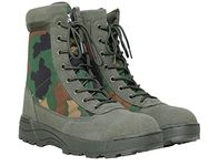 Mens MIG side zip & lace up Army Tactical Combat Boots (Camo Green, UK5)