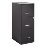 Bowery Hill 3 Drawers Vertical Black Metal Filing Cabinet Pre-Assembled