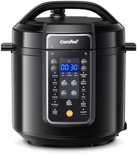 COMFEE’ 9-in-1 Electric Pressure Cooker, 14 Presets Instant Multi Cooker Olla de Presion Non-Stick Pot Yogurt Maker Rice Cooker Slow Cooker Sauté Steamer 6 Quarts Black