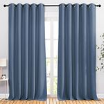 NICETOWN Room Darkening Curtains for Windows - Home Fashion Energy Saving Grommet Top Thermal Insulated Drapes for Bedroom / Patio Door (Stone Blue, 1 Pair, 66 by 90 Inch)