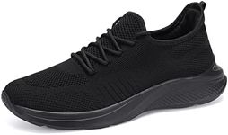 VAMJAM Men's Running Shoes Fashion Sneakers Lightweight Breathable Lace Up Mesh Walking Shoes Workout Casual Sports Shoes, Allblack036, 11