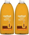 Method Wood Floor Cleaner Refill, Moisturising Oil, Surface Spray, Gently Cleans and Shines, Almond Natural Scent, Pack of 2, 2L