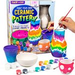 Made By Me Paint Your Own Ceramic Pottery, Fun Ceramic Painting Kit for Kids, Paint Your Own Ceramic Pottery Dish, Flower Pot, Vase & Bowl, Great Staycation Activity for Kids