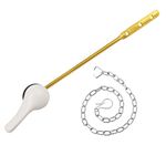 Toilet Handle Replacement Kit by Jwodo, Universal Tank Flush Lever Handle with Stainless Steel Flapper Chains for Most Front Mount Toilets, White Finish Toilet Flush Handle