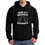 TeeStars Men's - World's Greatest Grandpa Hoodie Medium Black