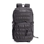 Tripole Captain 25 Litres Tactical Backpack with MOLLE Webbing and Carabiner (Black)