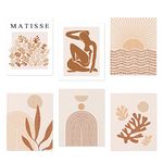 Matisse Neutral Wall Art Prints Line Art Boho Wall Decor Posters for Room Aesthetic Unframed 8X10 Inch Set of 6 Minimalist Abstract Wall Art Prints for Bedroom Office Decor (11 x 14'', Matisse)