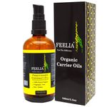 Feelia - Organic Fractioned Coconut oil - Non-Greasy, Fragrance-Free 100% Pure & Organic (100ml)