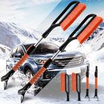 CHANGE MOORE 3-in-1 Ice Scraper and Brush for Car 2Pcs, 28.3-35'' Snow Scraper with Brush Extendable, Snow Brush and Ice Scraper with Foam Grip for SUV,Truck,Vehicle Windows