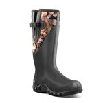 TerraTrax Black Waterproof Camouflage Rubber Boots Size 12