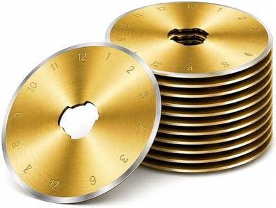 60mm Rotary Cutter Blades 10 Pack Titanium Coated SKS-7 Steel, Sharp Durable Replacement Blades for Quilting, Sewing, Heavy Fabric Cutting, Fits Olfa, Fiskars