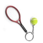 GONDNOWS keychain, gift, birthday, anniversary, gift for friends, tennis lovers, tennis racket keychain RED