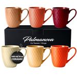 MIAMIO – 6 x 400 ml – Coffee Mug Set/Mug - Modern Ceramic Mug Matt - Coffee Mug Large - Palmanova Collection (Magma Red)