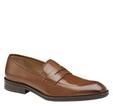 Johnston & Murphy Men’s Meade Penny Shoes | Dress Shoes for Men | Italian Leather Shoes | Leather & Rubber Sole | Removable, Molded Cushioned Insole, Tan Italian Calfskin, 13