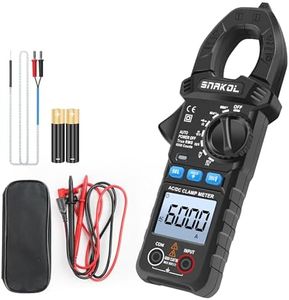 SNAKOL Digital Clamp Meter Multimeter Tester 6000 Counts Amp Volt Meter Auto-ranging for AC/DC Current & Voltage Tester, Resistance, Capacitance, Continuity, NCV, Frequency,Temperature Thermocouple