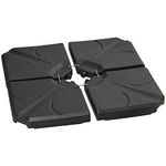 Outsunny 4 Piece Umbrella Base Stand Cantilever Offset Patio Umbrella Weight Plates w/U Locking, 123 lb Capacity Water or 158 lb Capacity Sand, Black